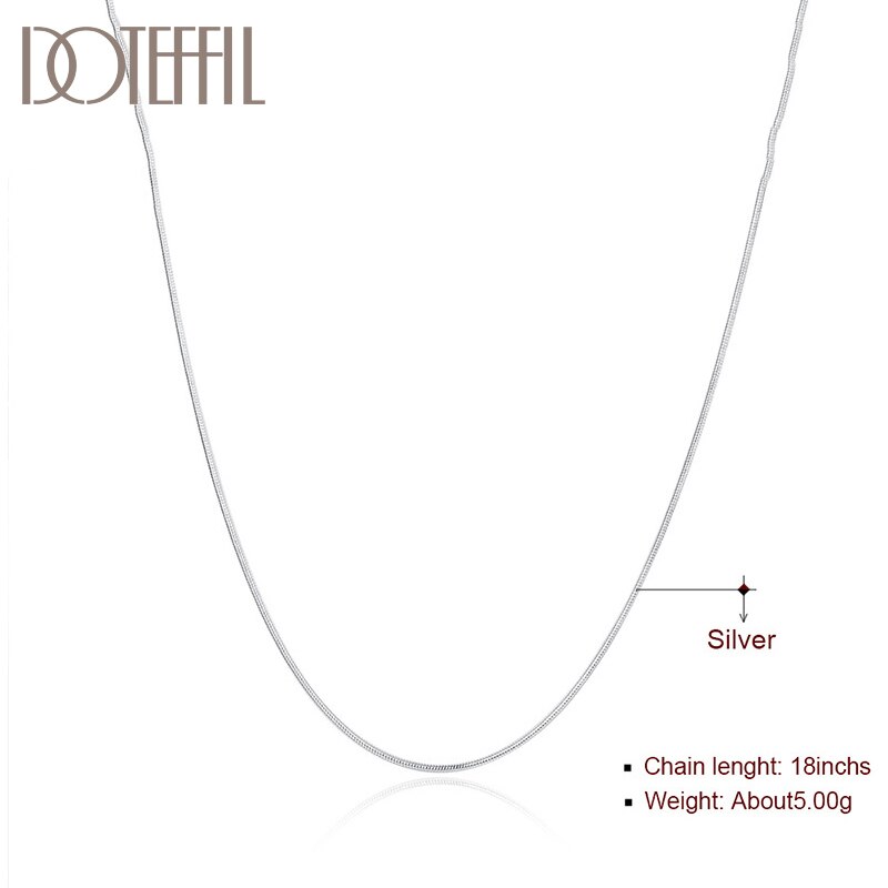 DOTEFFIL 925 Sterling Silver 5/10pcs/Lot 16/18/20/22/24/26/28/30 Inch 1.2mm Snake Chain Necklace For Woman Man Jewelry
