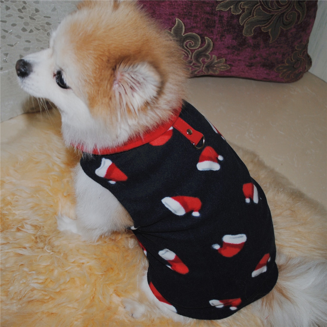 Puppy Hond Trui Fleece Vest Met Tractie Gesp Warm En Zacht Huisdier Kleding Voor Kerst Kostuum Dragen In Herfst Winter