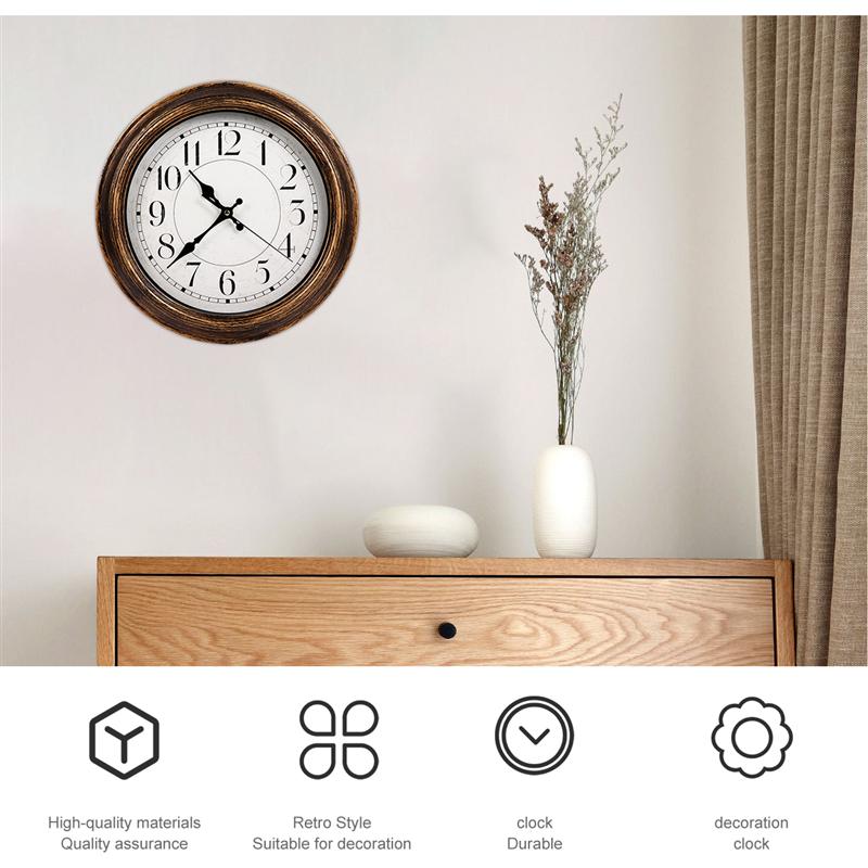 1Pc Retro Clock Decoration Nordic Style Wall Clock Household Hanging Clock