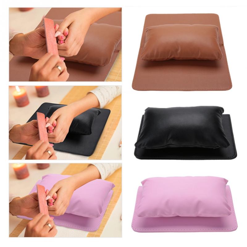 Nail art udstyr håndstøtte pude pude blød pu læder håndholder + folde manicure bordmåtte manicure negle udstyr