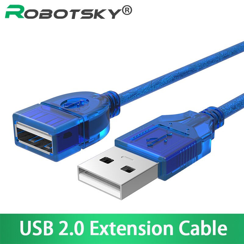 Robotsky przedłużacz USB USB 2.0 adapter z gniazda męskiego na żeńskie szybkość przewód robić klawiatura komputerowa drukarka kamera gra z myszką kontroler