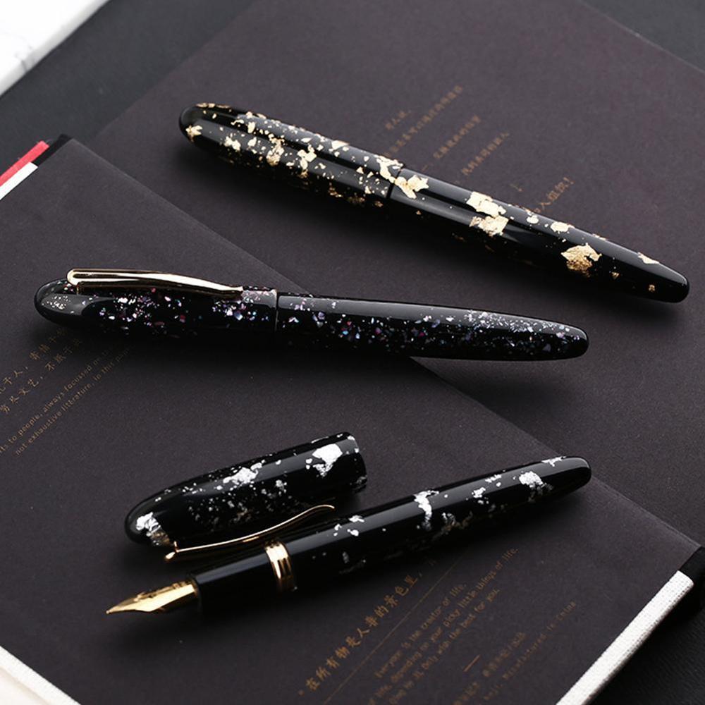 ! Pluma estilográfica Moonman M8 hecha a mano de resina para celuloide, hermoso de escritura, patrones de pluma moderna, hoja de Metal con convertidor H1S8