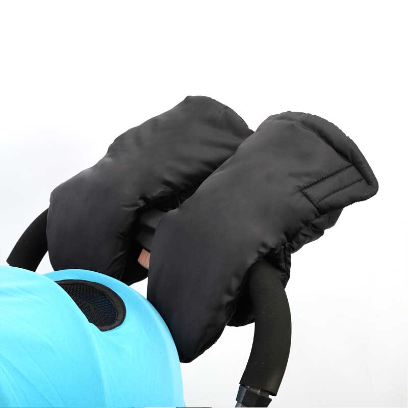 Baby Stroller Warm Black Red Grey Gloves Winter Windproof Cold Velvet Thickening Stroller Accessories