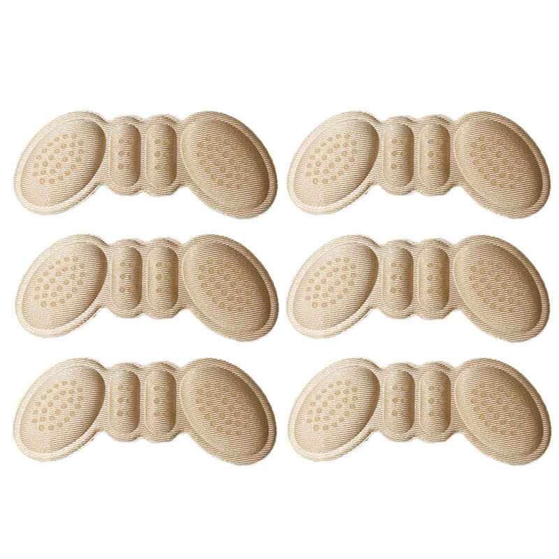 Plantillas adhesivas para el talón, parches para aliviar el dolor, antidesgaste, para el cuidado de los pies, pegatina trasera, plantilla de inserción, 3 pares: 3Pair-beige