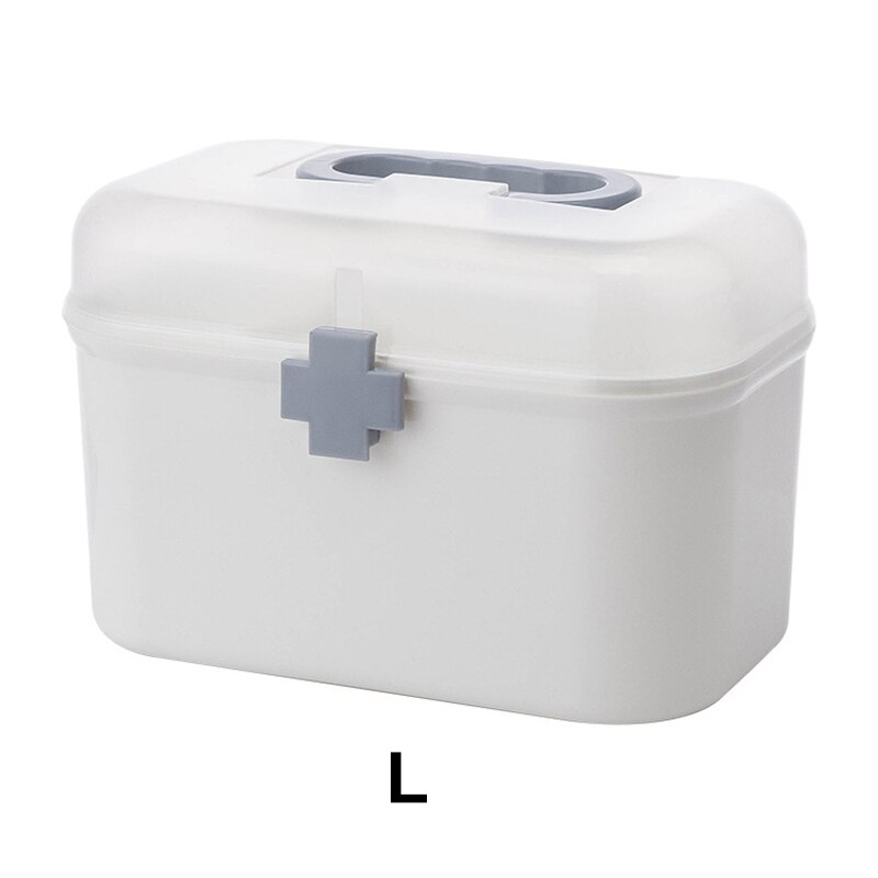 3 couches en plastique boîte de rangement boîte médicale organisateur multifonctionnel Portable armoire à pharmacie famille Kit d'urgence boîte directe: two-tier large