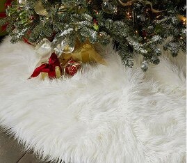 TON INI Kerstboom Rok Luxe Witte Faux Bont Kerstboom Rokken voor