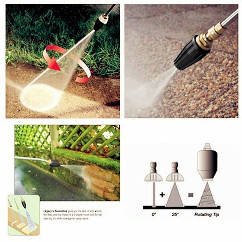 Pressure Washer Turbo Nozzle Pressure Washer 3600 PSI Max Rotating Pressure Washer Nozzle for Cleaning Brick, Concrete