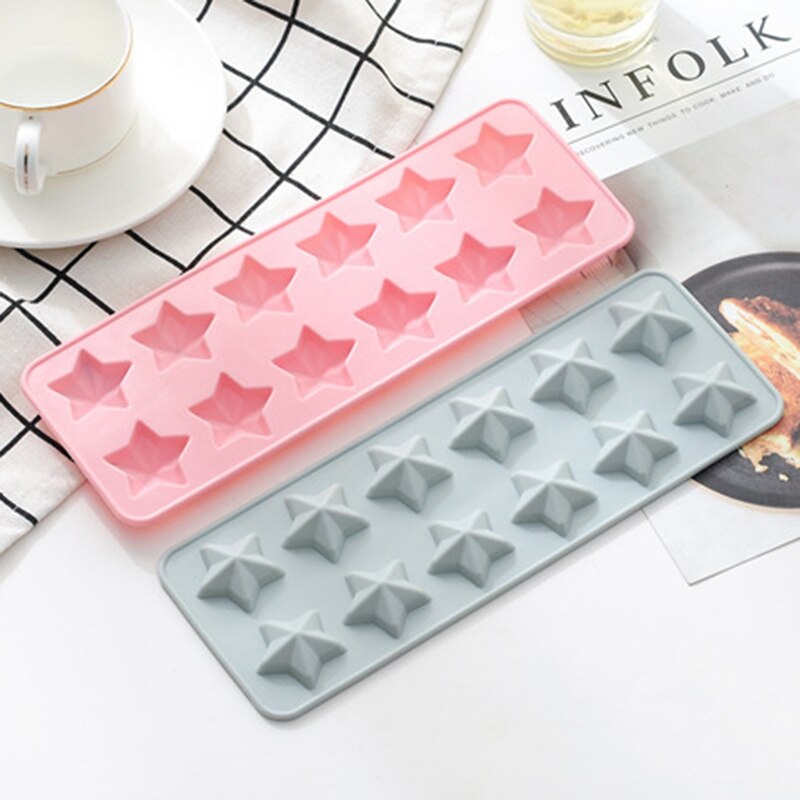 Diy siliconen mal in de vorm van 3d sterren, taartdecoratiegereedschap, cupcake siliconen mal, chocolade mal, decoratie ijsmachines