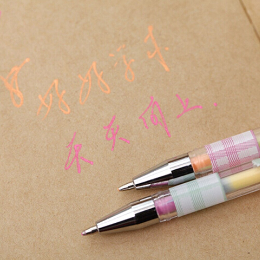 Bolígrafos de pintura fluorescente lápices marcadores de escritura Resaltadores rotuladores cambio de papel pluma niños 6 colores pintura 0,8mm