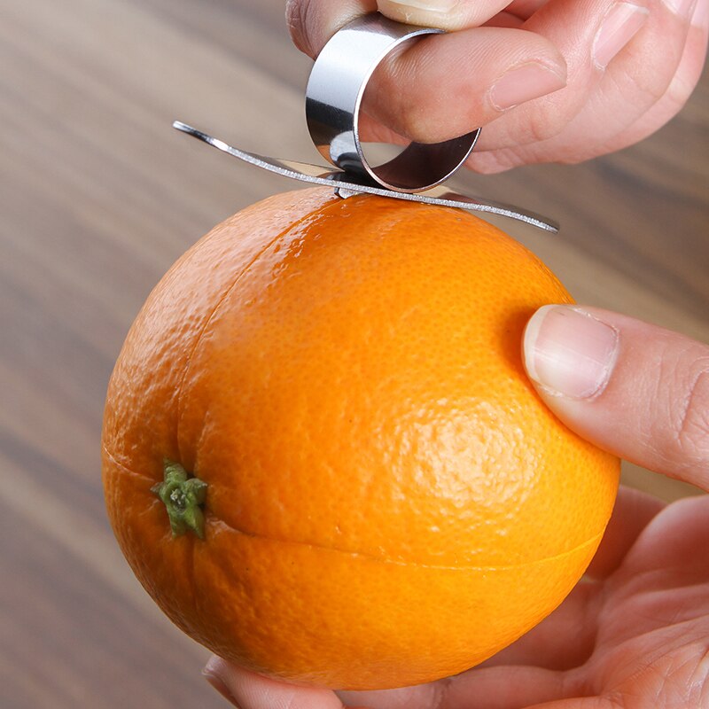 Kitchen Gadgets 2Pcs Stainless Steel Orange Lemon Parer Easy Open Orange Peeler Citrus Fruit Skin Remover Slicer Peeling