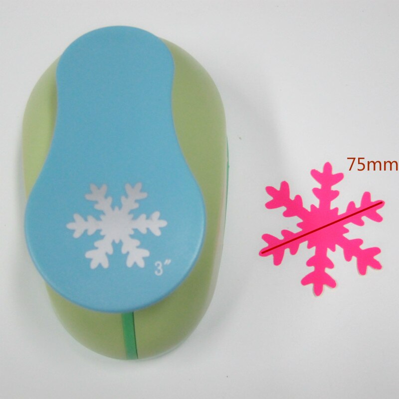 8mm-75mm forskellige størrelser snefnugformet håndværk punch barn diy værktøj papir cutter eva scrapbog jul sne hul puncher: 1 stk 75mm 8830 sne