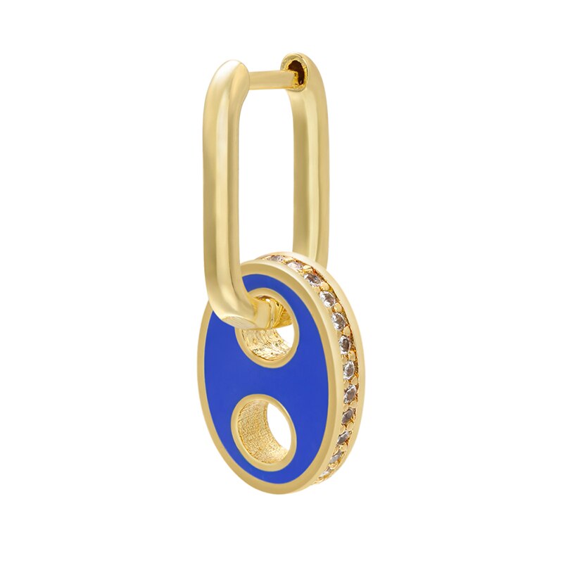 Hecheng, 1pc ,cz colorido buraco gota brinco, atacado, para mulher neon fluorescente jóias: blue