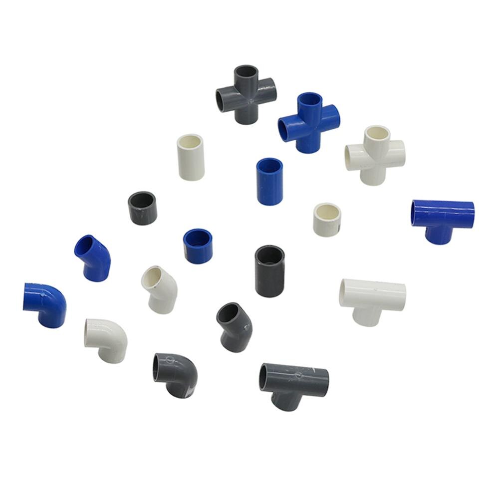 Water Supply 25mm PVC connector Straight 3-way 4-way Elbow End Plug PVC Water Pipe Adapter Gareenhouse Farm Irrigation Fittings