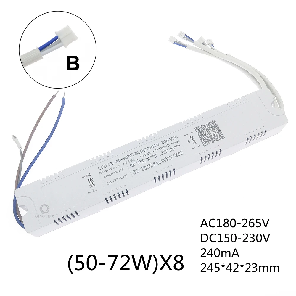 1 stücke AC220V 2,4G RF Fernbedienung Intelligente LED-treiber 12-40 W 36-50 W 40-60 W 50-72 W X2 X4 X6 X8 240mA Dimmen Fahrer: Weiß / 1 Watt