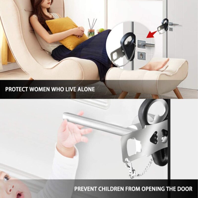 Portable Family Hotel Door Lock Security Privacy Safe Lock Anti-Theft Travel Lock Door Latch For Travel Family Apartment College