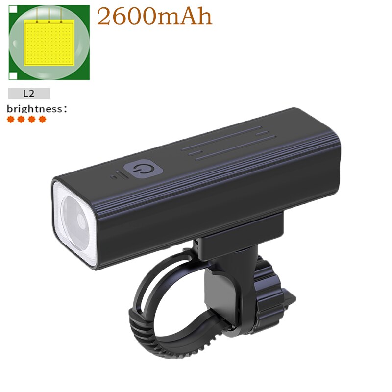 XHP90 Fahrrad Licht P50 LED USB Aufladbare T6/L2 Leistungsstarke Wasserdicht Vorne Scheinwerfer 3200mAh Neue MTB Radfahren Taschenlampe Energie: L2-2600mAh
