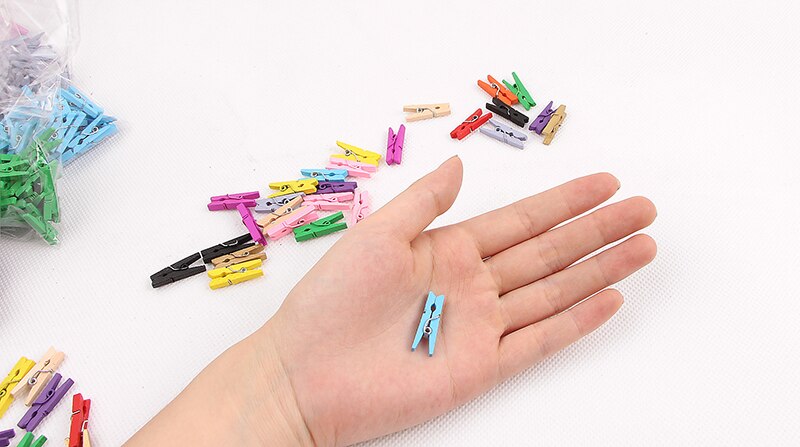 50pcs Small Size 2.5cm Mini Natural Wooden Clips For Photo Clips Clothespin Craft Decoration Clips Pegs
