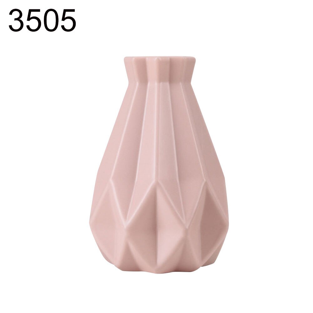 Plastic Shatter-proof Flower Pot Vase Study Room Hallway Home Wedding Decoration Unique Vase European Vase Decoration: Pink  3505