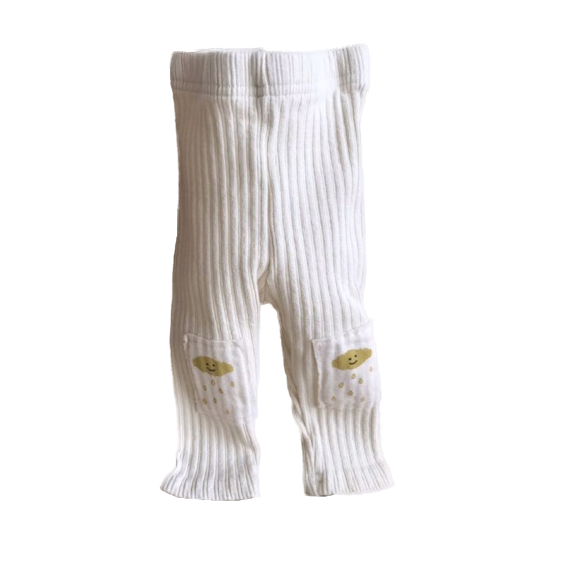 Baby Broek Jongens Meisjes Knit Patch Cloud Patroon Leggings Baby Stretch Potlood Katoenen Broek Peuter Lente Kleding: white / 9M(73)