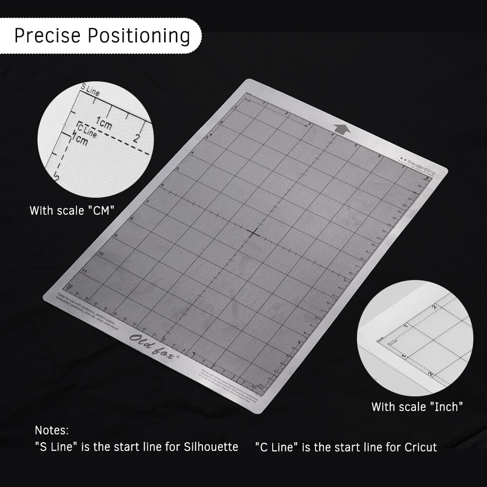 3pcs OLD FOX Replacement Cutting Mat Transparent Adhesive Mat with Measuring Grid 8 by 12-Inch for Silhouette Cameo