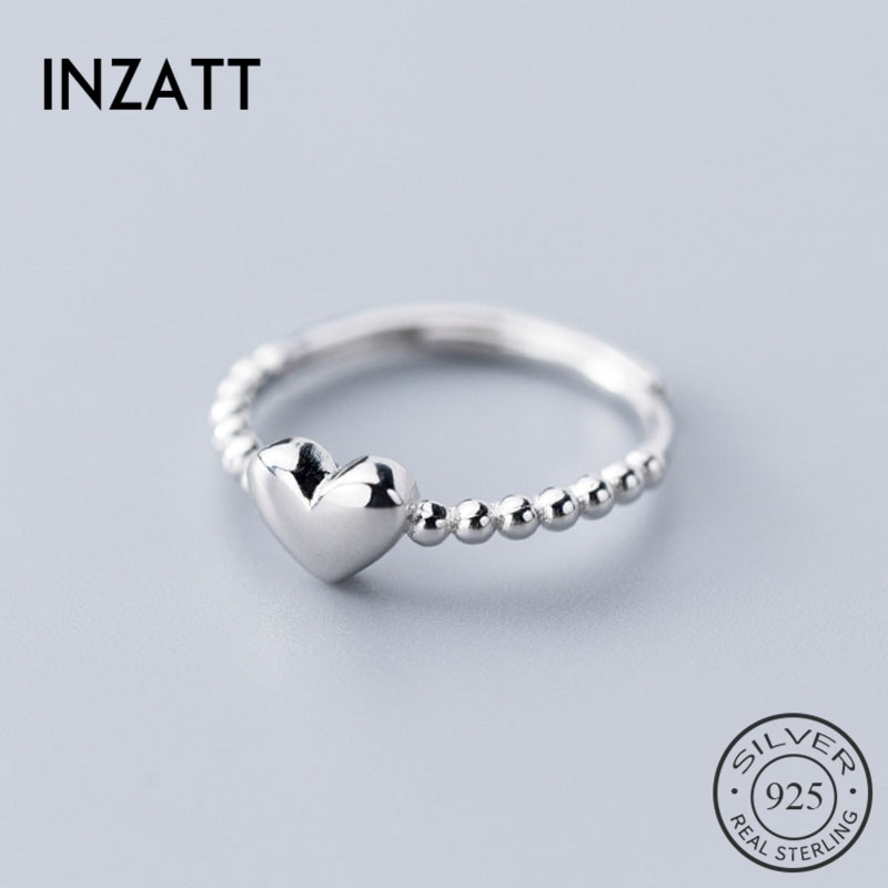 INZATT, anillo de corazón de plata de ley 925 auténtica a la para mujer, de cumpleaños, joyería bonita, accesorios minimalistas,