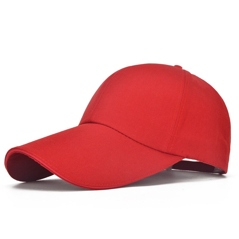 Casquette de Baseball Extra longue, ajustable, en toile, pour l&#39;été, Protection UV, voyage, plage: Red