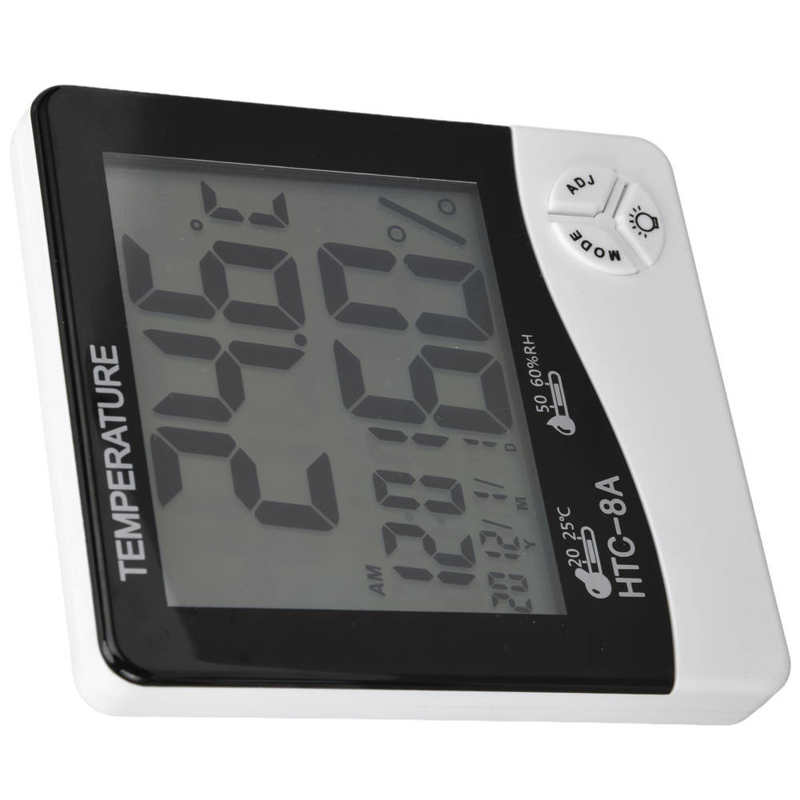 Room Temperature Monitor LED Light Backlight Display Alarm Clock Function 24 Hour Automatic Recording Humidity Sensor