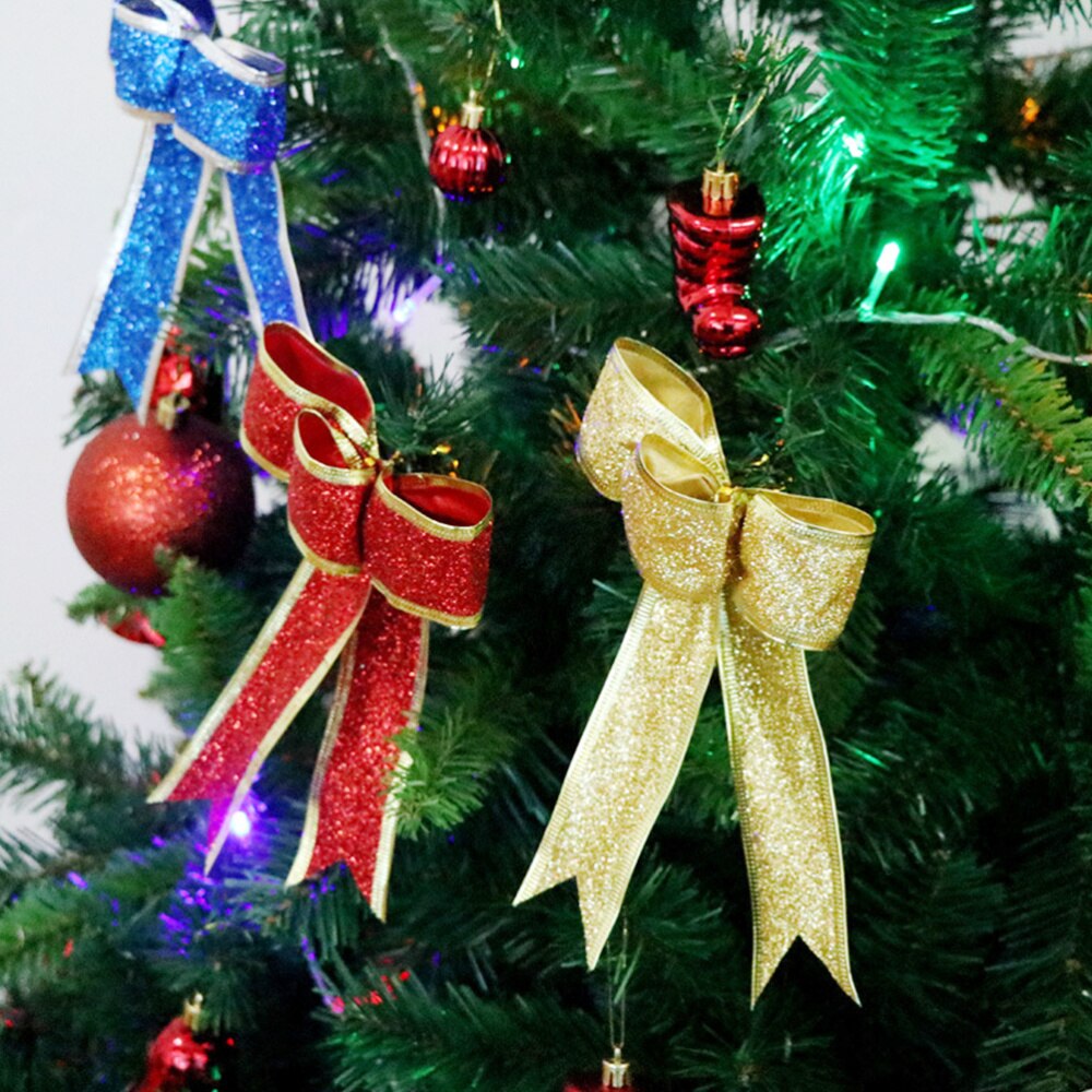5 stk/pakke stof knude bånd bue ornamenter til gaver dekoration juletræ