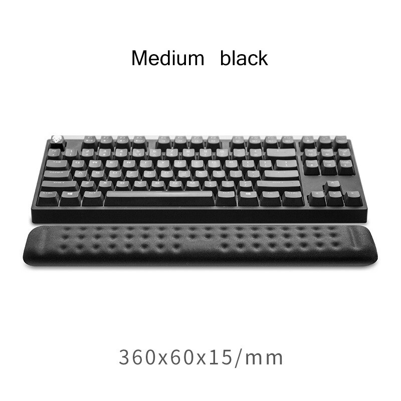 Voor Kantoor Gaming Toetsenborden Toetsenbord Polssteun Ondersteuning Kussen Comfortabele Memory Foam Gewatteerde Ergonomische Pols Kussen: Medium Black