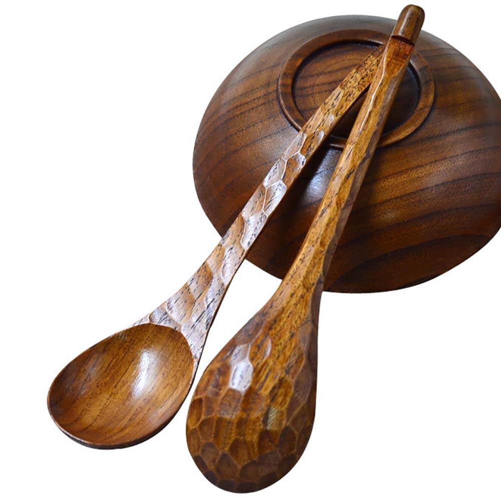 1/2/4PCS Wooden Spoon Turtle Shell Texture Durable Safe Practical Cooking Soup Pot Spoon Utensil for Restaurant