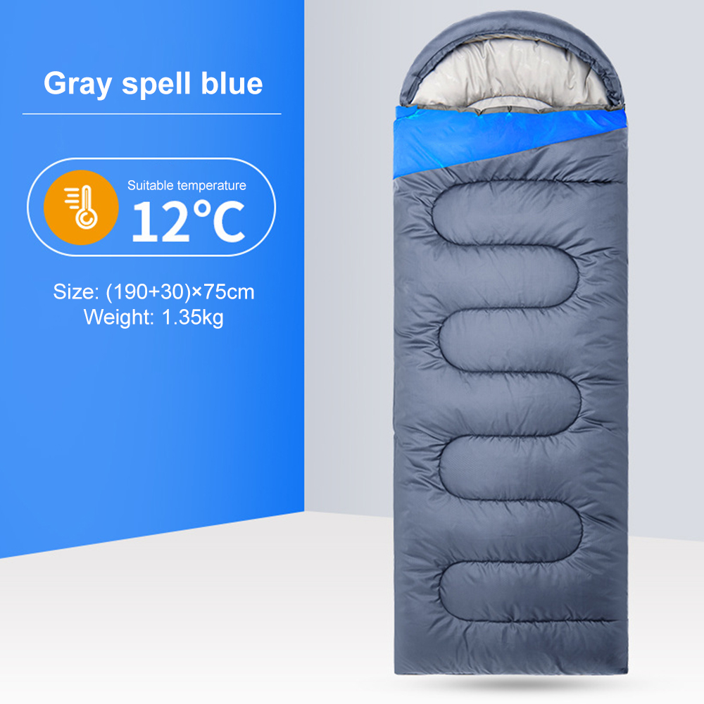 Large Camping Sleeping Bag Ultralight Waterproof 4 Season Warm Envelope Backpacking Sleeping Bag for Outdoor Traveling Hiking: 1.3kg Blue