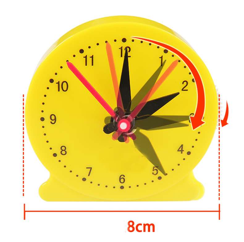 Children&#39;s clock model clock face model students use three-pin linkage primary school mathematics teaching aids: diameter 8cm