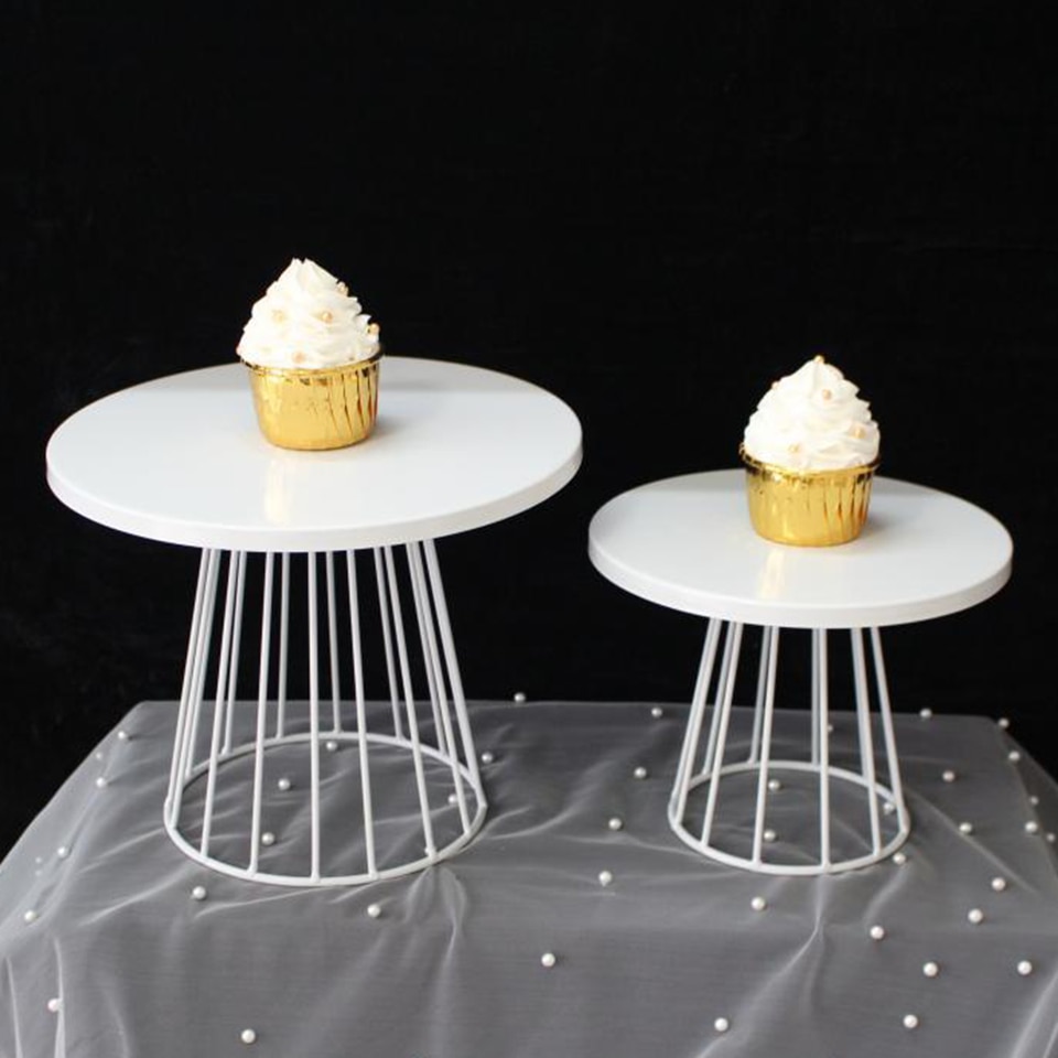 Transhome 1 stücke Weiß Kuchen Stehen Metall Nachtisch Tisch Kuchen Tablett Weihnachten Geburtstag Party Macaron Cupcake Gestell Stehen Für Hochzeit