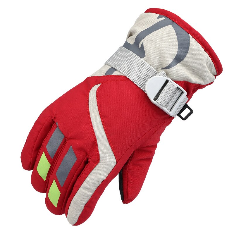 Crianças Luvas do Inverno Luvas Quentes Luvas de Esqui Snowboard À Prova D' Água 2020 Para Crianças-Full finger Luvas Cinta Luvas Para Esportes Ao Ar Livre: red