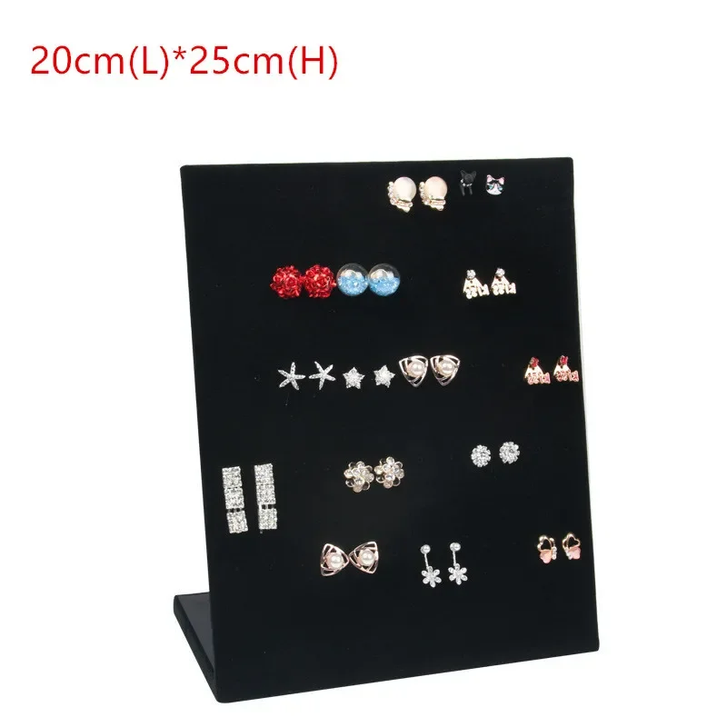 Flanel Sieradendoos Sieraden Display Oorbellen Stud Ketting Hanger Opslag Showcase Rack case Board: Black