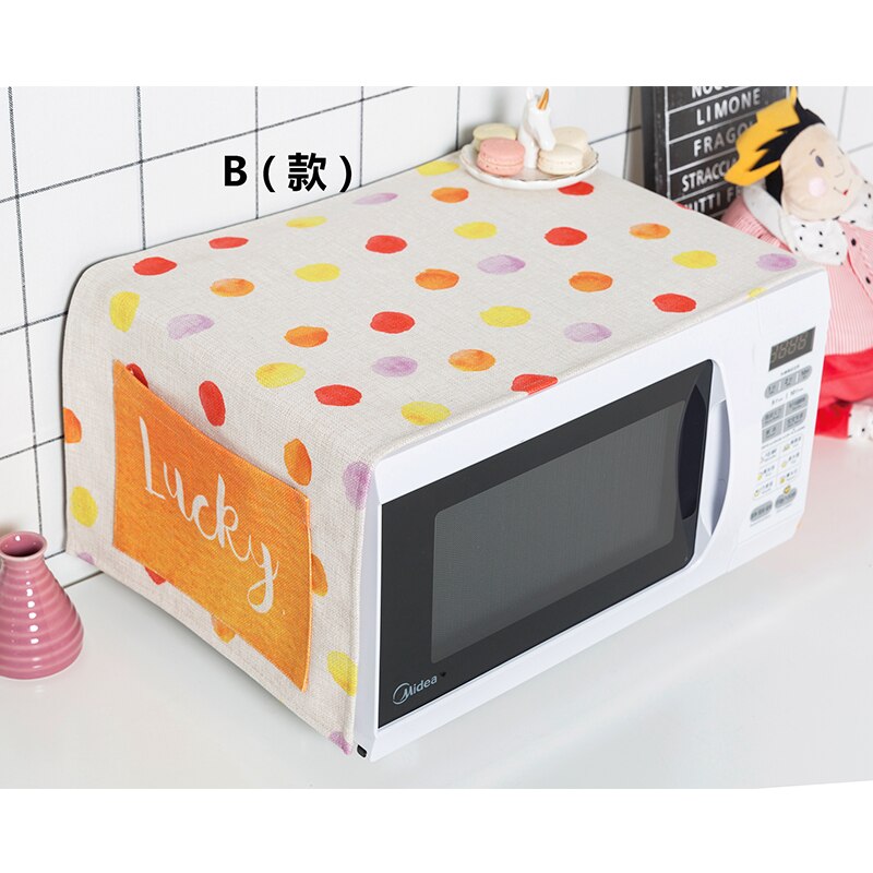 Nordic stijl Regenboog mooie Magnetron dust covers De oven shield Doek kunst Landelijke stijl met Winkel inhoud zak: B