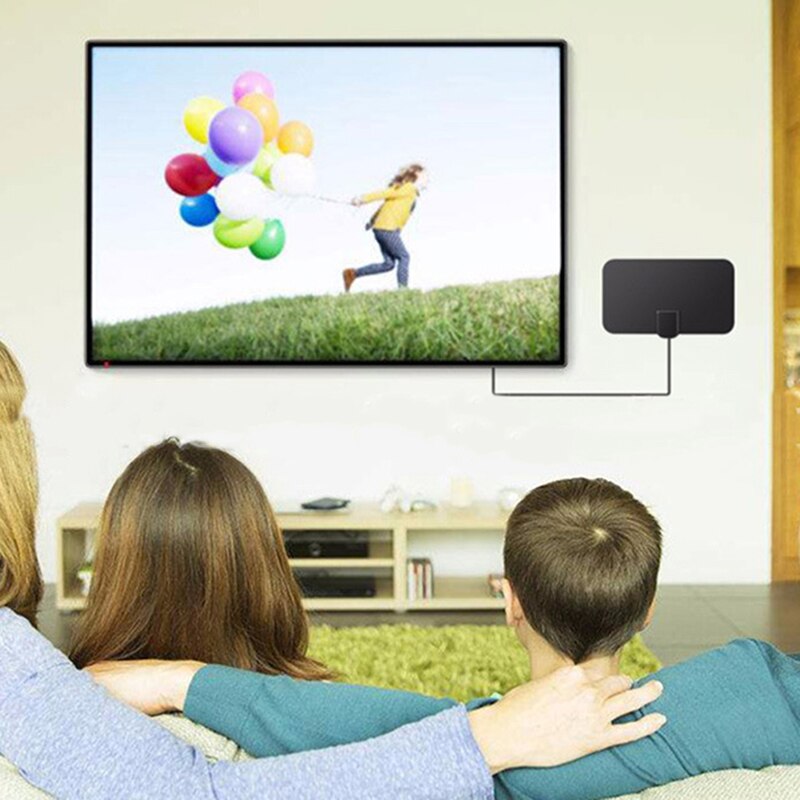 1PC Antenna HD TV DTV Box Digital TV Antenna Home TV Signal Receiver 200 Miles Booster Active Indoor Aerial HD Flat