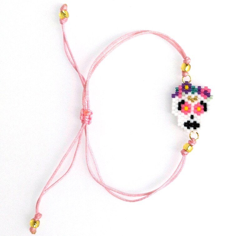 Go2boho Del Braccialetto Del Cranio di Halloween Delle Donne Dei Monili di Regalo Per Il Bambino Messicano Cranio Miyuki Braccialetti All'ingrosso Pulseras Punk 2020 Femme: MI-B190541D