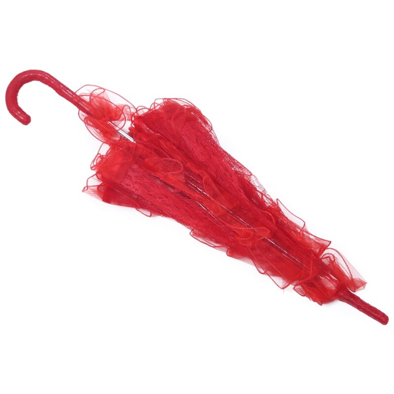 2 pièces dentelle Parasol mariage dentelle fleur mariage mariée Parasol parapluie, rouge & noir