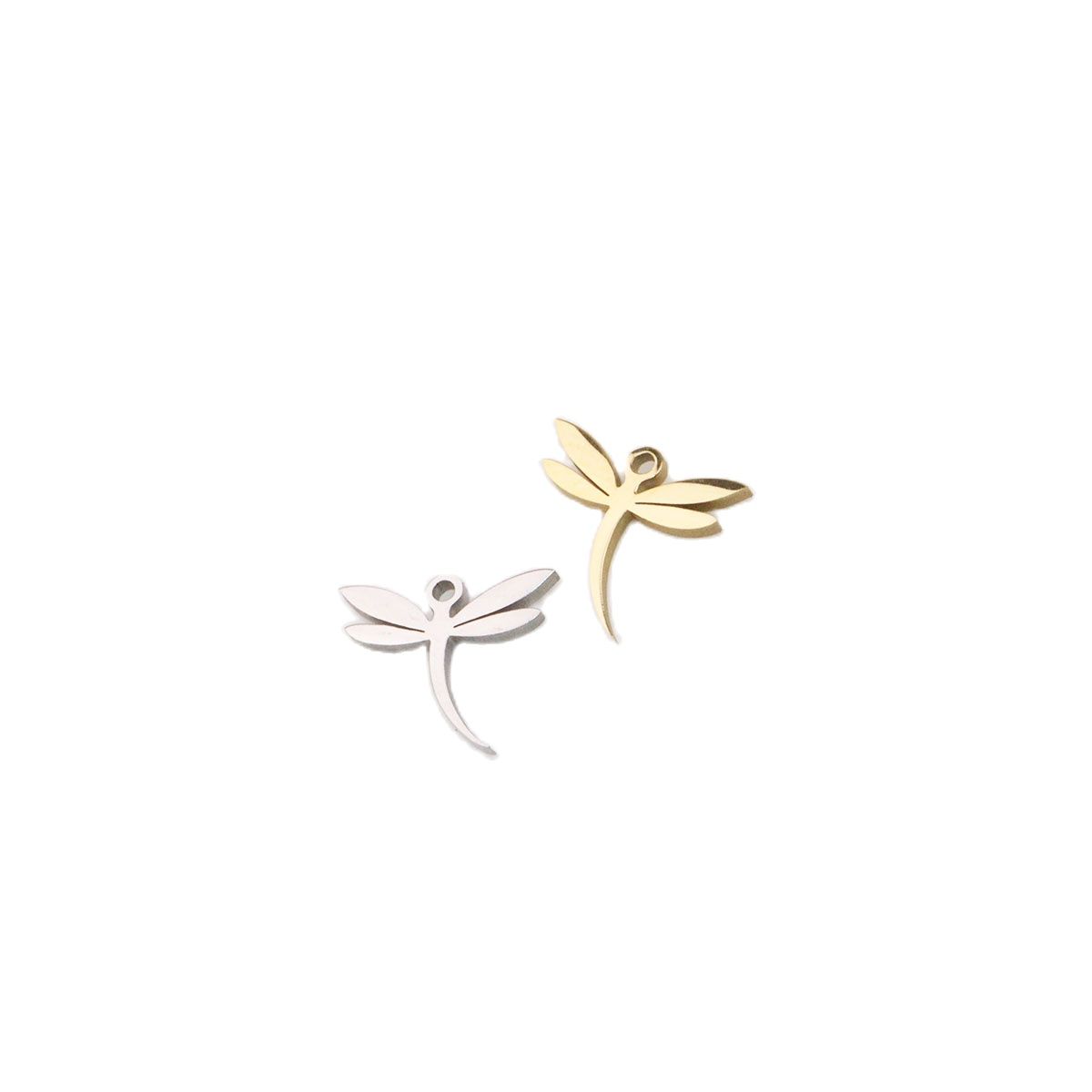 10Pcs 10Mm Wholesell Rvs Mirro Polish Dragonfly Charm Hanger Diy Ketting Armbanden Unfading Kleurloos