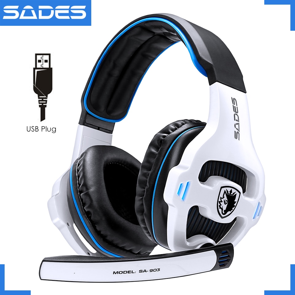 SADES SA-903 High-Performance 7.1 USB PC Headset Diepe Bass Gaming Hoofdtelefoon Met LED Micphone Voor Games Speler