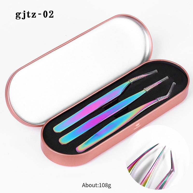 Angnya manicure roestvrijstalen pincet kleurrijke titanium set professionele nagelschaar tondeuse gereedschap acne naald schoonheidsgereedschapsset: 02