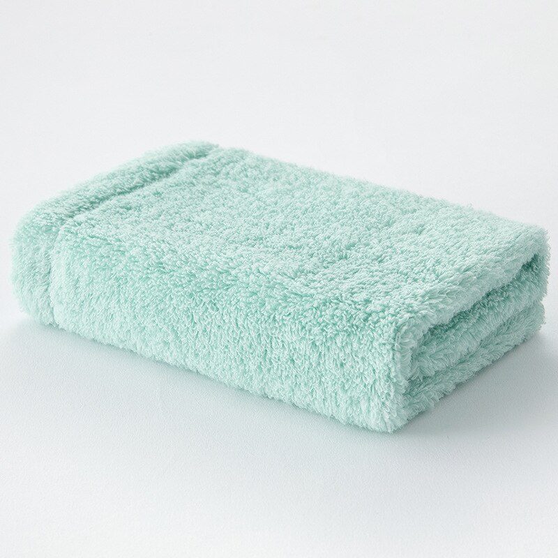 Ansigtshåndklæde i ren bomuld ensfarvet vaskeklud til mænd og kvinder, blød og absorberende 34*34cm: Grøn