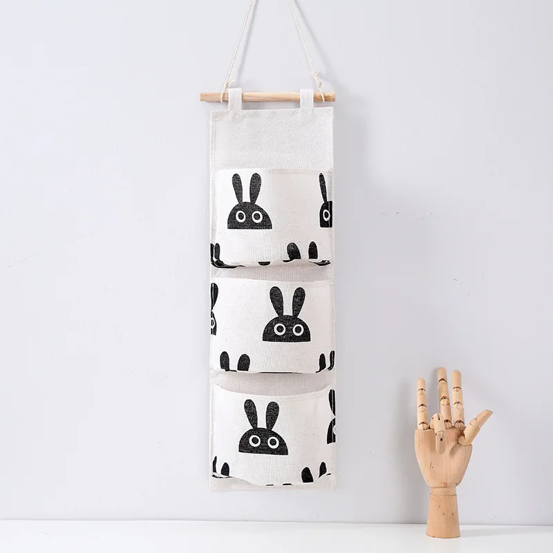 3 Taschen süße wand montierte Aufbewahrung tasche Schrank Organizer Kleidung hängende Aufbewahrung tasche Kinderzimmer Beutel Wohnkultur: Dunkelgrau