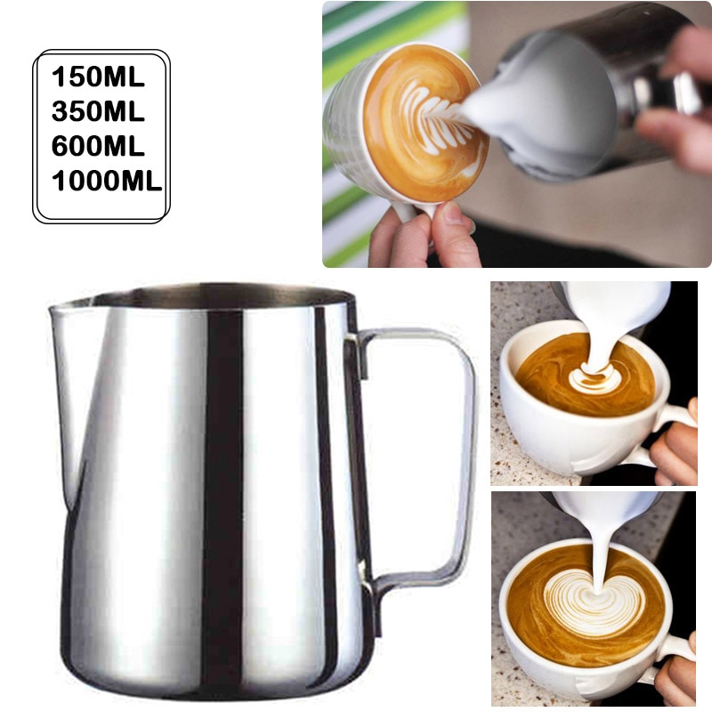 Håndholdt rustfrit stål mælkeskummende kande espresso kaffekande barista håndværk kaffe latte mælkeskummende kande