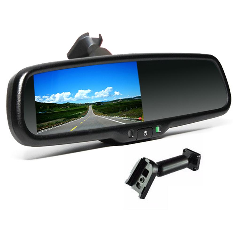 4.3In DC12V Car Rear View Mirror Monitor Display With Bracket Mount PAL/AUTO/NTSC Signal System Support VCD/DVD/TV/GPS