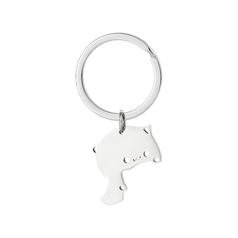 1 Pair Creativity Cute Stainless Steel Cartoon Cat Keychain Couple Animal Matching Key Ring Pendants Valentine Friendship