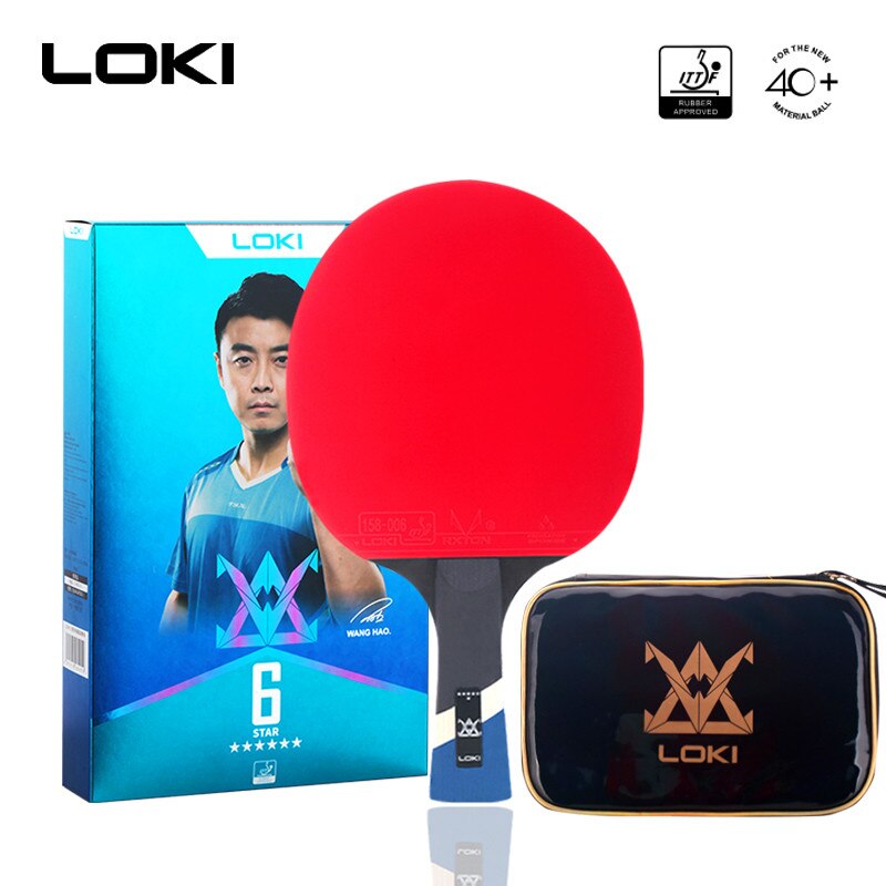 Loki 6 Ster Kleverig Tafeltennis Racket 7 Ply Carbon Blade Pingpong Bat Puistjes In Ping Pong Paddle Voor snelle Aanval