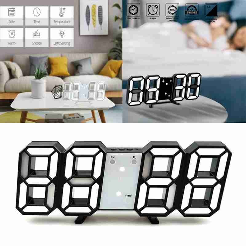 Acrylic Red LED Digital Clock Glowing Night Displaying Automatically Clock Dimmed Temperature Brightness N8V1