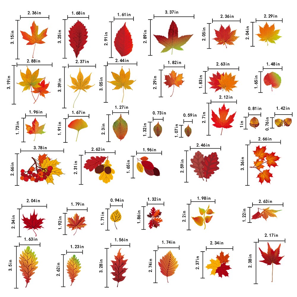 8pcs/set No Glue Removable Autumn Maple Leaves Wall Art Static Sticker Home Decor Window Clings Universal PVC Long Lasting DIY